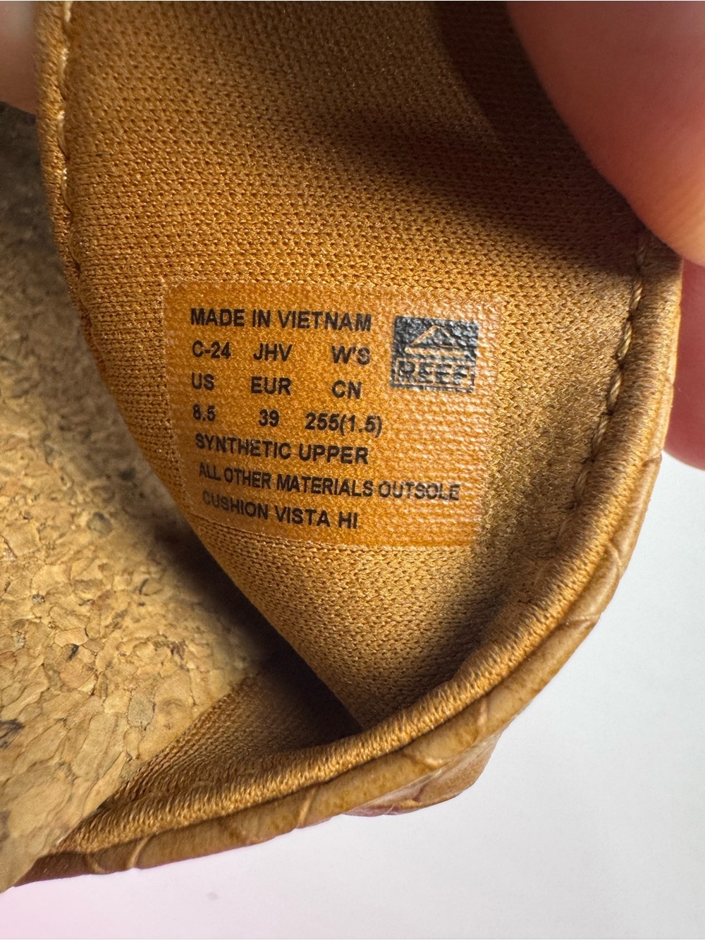 Reef Tan Textured Double-Strap Slide Sandal with Gold Logo - Picture 4 of 7